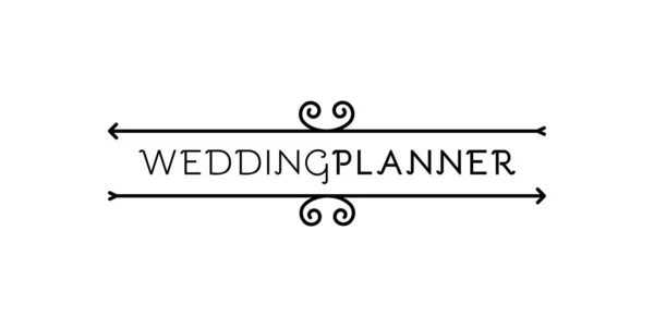 Logo Wedding Planner Simbolo Fiorente Elemento Astratto Modello Divisori Originali — Vettoriale Stock