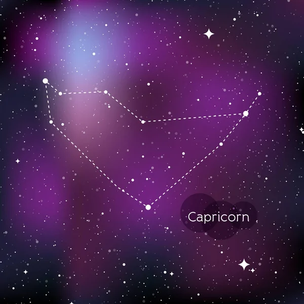 Signo Del Zodíaco Capricornio Símbolo Del Horóscopo Constelación Lineal Fondo — Archivo Imágenes Vectoriales