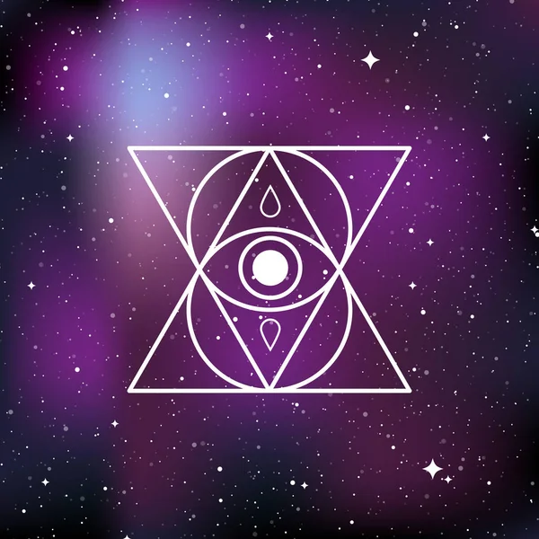 Mystický Esoterický Symbol Pojem Tajemství Magie Čarodějnictví Alchymie Pozadí Hvězdného — Stockový vektor
