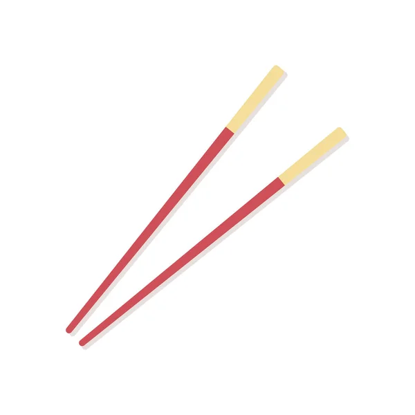 Chopsticks Isolados Ferramenta Alimentar Ícone Minimalista Ilustração Vetorial Design Plano — Vetor de Stock