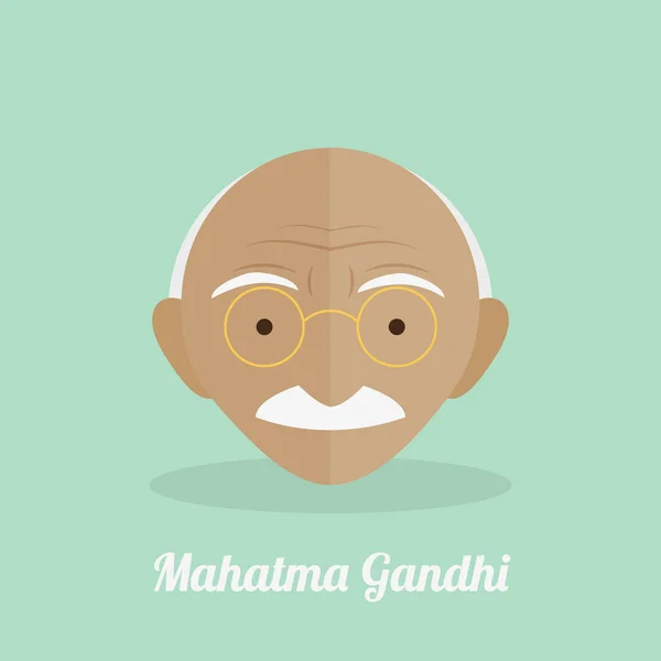 Mahatma Gandhi Minimalist Portre Şiddet Karşıtlığı Kavramı Vektör Illüstrasyonu Düz — Stok Vektör