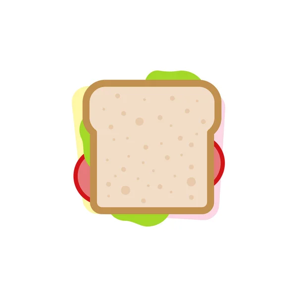 Красочный Сэндвич Минималистская Икона Векторная Иллюстрация Плоский Дизайн — стоковый вектор