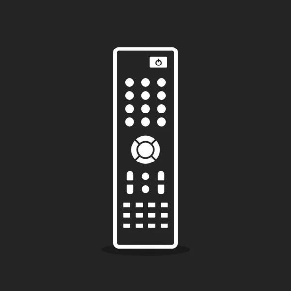 Remote Control Flat Icon White Thick Line Remote Controller Vector — Vetor de Stock