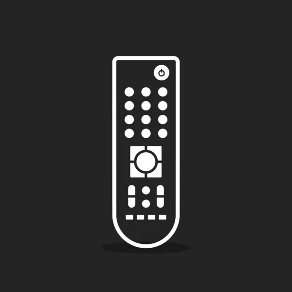 Remote Control Flat Icon White Thick Line Remote Controller Vector — Vettoriale Stock