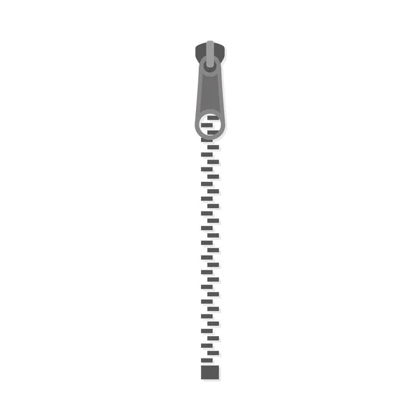 Icon Zipper Zippered Lock Closed Zipper Fastener Vector Illustration — Vetor de Stock