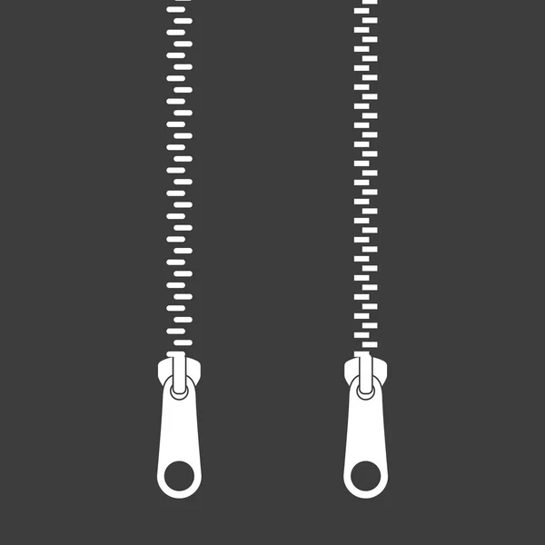 Icon Zipper Two Types Zippered Lock Closed Zipper Fastener Vector — Vetor de Stock