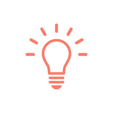 Ampul simgesi. Vektör illüstrasyonu, düz tasarım