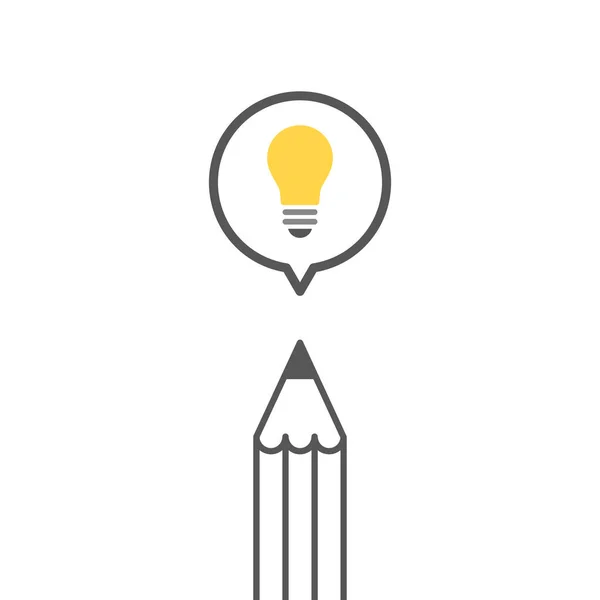 Pencil Speech Bubble Light Bulb Icon Concept Creativity Art Design — Stock Vector