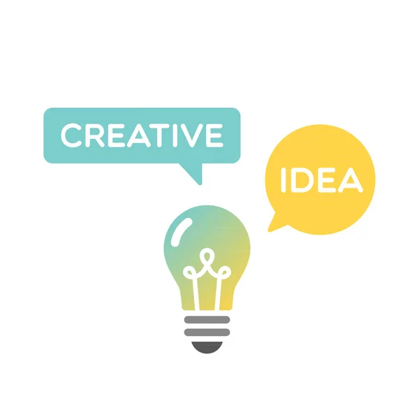 Glühbirne Kreative Idee Vektor Illustration Flaches Design — Stockvektor