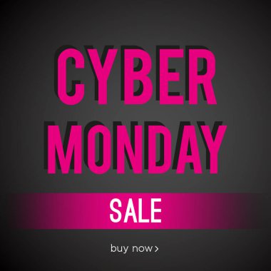 Siber Pazartesi Satışı. Şimdi al. Terfi afişi. Vektör illüstrasyonu, düz tasarım