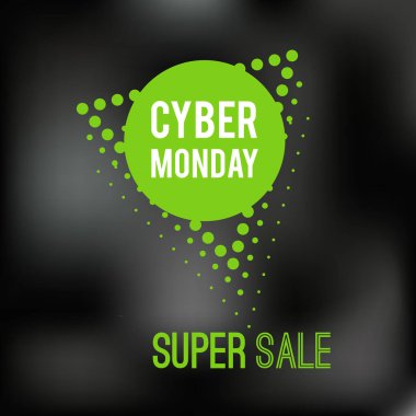 Siber Pazartesi Süper Satış. Terfi afişi. Vektör illüstrasyonu, düz tasarım