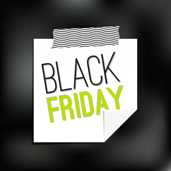 Black Friday Sale Una Nota Pegajosa Banner Promoción Ilustración Vectorial — Vector de stock