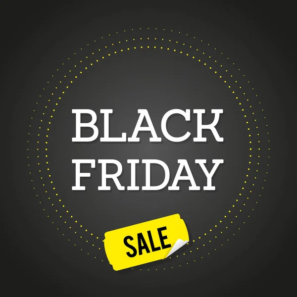 Black Friday Sale Etiqueta Amarilla Puntos Ilustración Vectorial Diseño Plano — Vector de stock