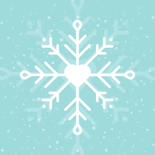 Сніжинка Зимове Натхнення Різдвяний Сезон Векторні Ілюстрації Плоский Дизайн — стоковий вектор
