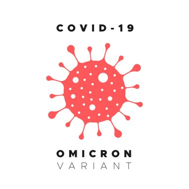 Değişken Omicron bayrağı. Minimalist bir geçmiş. Covid 19. Vektör illüstrasyonu, düz tasarım