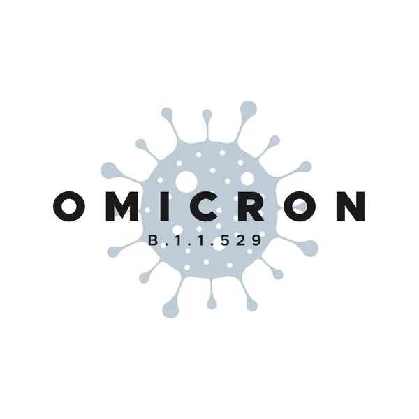 Banner Variante Omicron Fondo Minimalista Covid Ilustración Vectorial Diseño Plano — Vector de stock