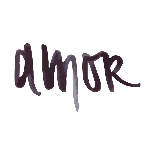 Kézzel Írt Szerelmes Szó Spanyolul Amor Fekete Marker Gesztus Felirat — Stock Vector