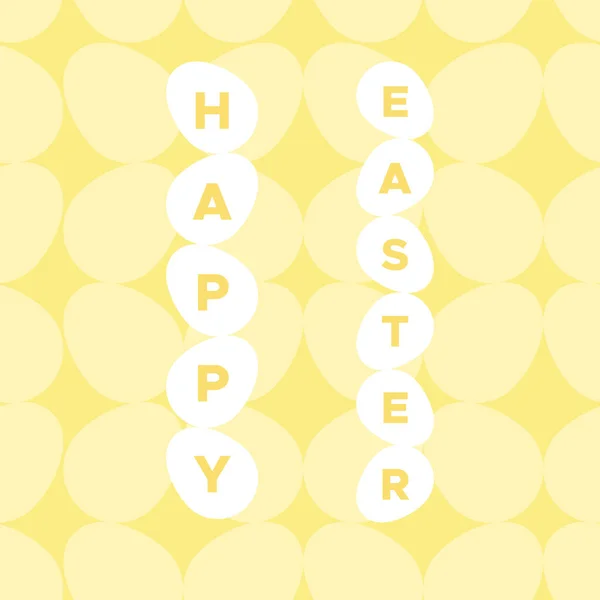 Feliz Pascua Título Vertical Huevos Blancos Colores Pastel Para Tarjeta — Vector de stock