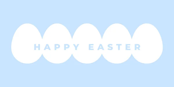 Frohe Ostern Weiße Ostereier Minimalistischer Stil Für Grußkarte Plakat Banner — Stockvektor