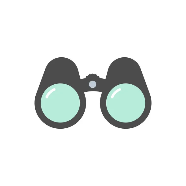 Binoculars Icon Concept Exploration Observation Research Vector Illustration Flat Design — Wektor stockowy