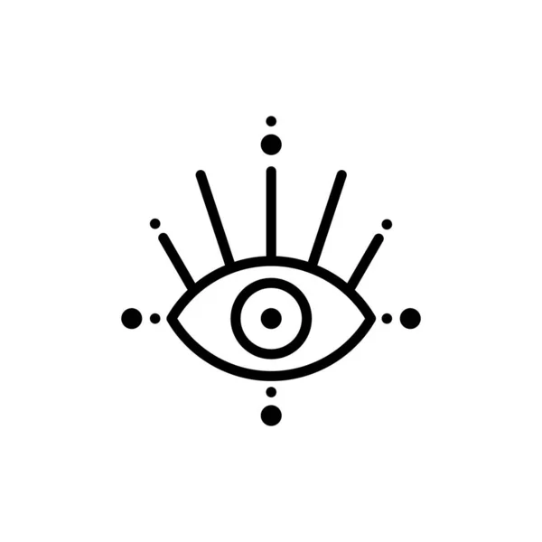 Onda Ögon Logotyp Geometriskt Bohoelement Svart Kontur Vektorillustration Platt Design — Stock vektor