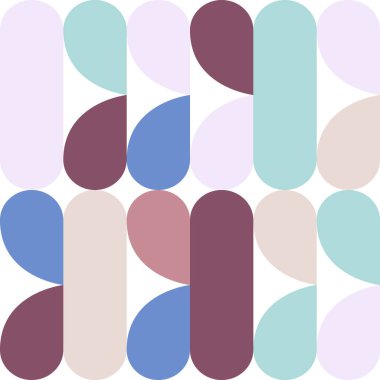 Geometrik soyut arkaplan. Minimalist afiş. Vektör illüstrasyonu, düz tasarım