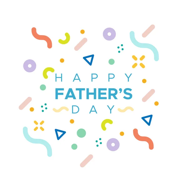 Happy Father Day Geometrical Colorful Shapes Vector Illustration Flat Design — Stok Vektör
