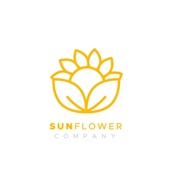 Λογότυπο Της Εταιρείας Sunflower Έννοια Της Κηπουρικής Ηλιακή Ενέργεια Ηλιέλαιο — Διανυσματικό Αρχείο