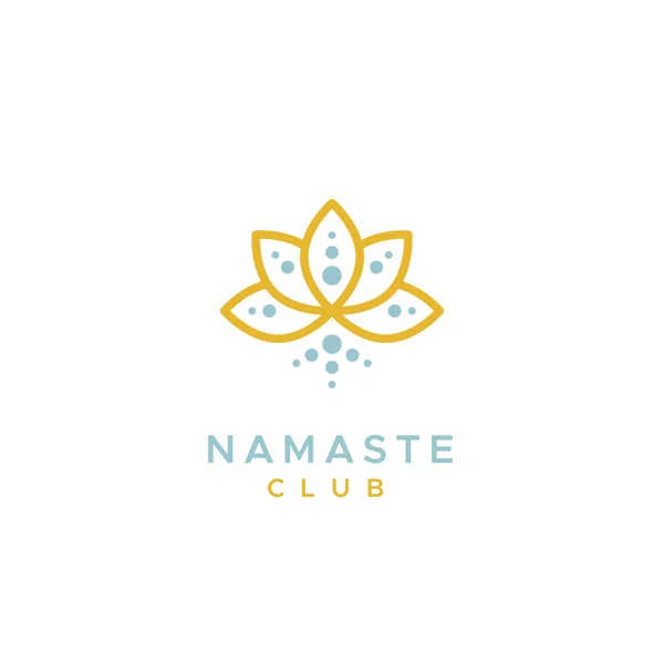 Logo Del Namaste Club Contorno Simbolo Floreale Concetto Meditazione Salute — Vettoriale Stock