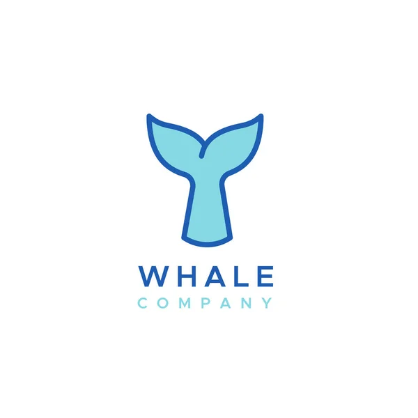 Logo Compañía Cola Ballena Concepto Observación Ballenas Educación Ambiental Conservación — Vector de stock