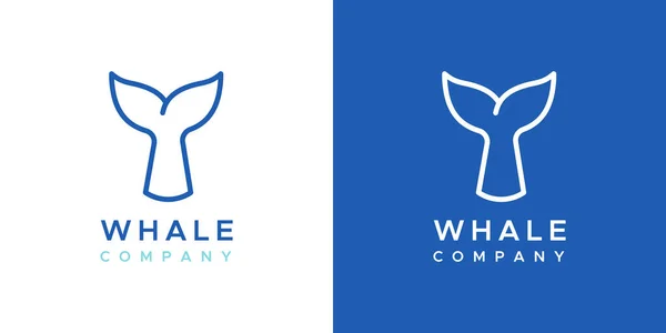 Whale Tail Company Logo Concept Whale Watching Environmental Education Cetacean — Διανυσματικό Αρχείο