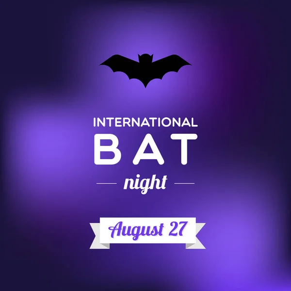International Bat Night August Bat Black Icon Vector Illustration Flat — Image vectorielle