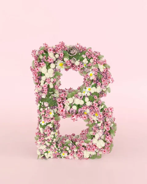 Creative Letter Concept Made Frash Spring Wedding Flowers Flower Font — Stockfoto