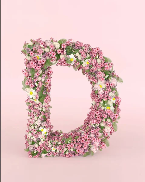 Creative Letter Concept Made Frash Spring Wedding Flowers Flower Font — Stockfoto