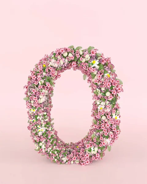 Creative Letter Concept Made Fresh Spring Wedding Flowers Flower Font — Stockfoto