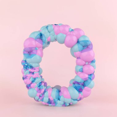 Renkli pastel balonlardan yapılmış yaratıcı 