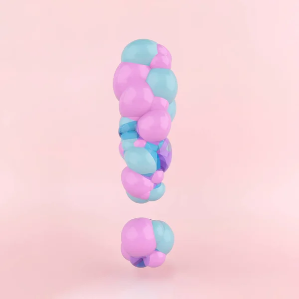Uitroepteken Gemaakt Van Pastelkleurige Ballonnen Mooi Gestelde Vragen Geven Een — Stockfoto