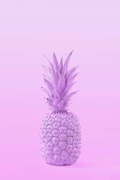 Creative Purple Summer Tropical Fruit Concept Pastel Tasty Pineapple Refreshing — Stockfoto