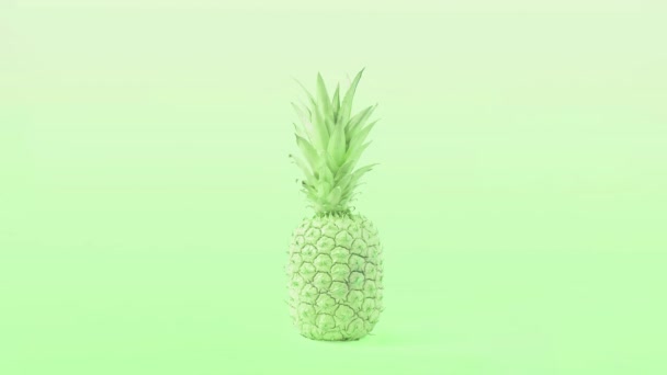 Creative Video Summer Concepto Frutas Tropicales Cambiando Colores Pastel Sabrosa — Vídeos de Stock