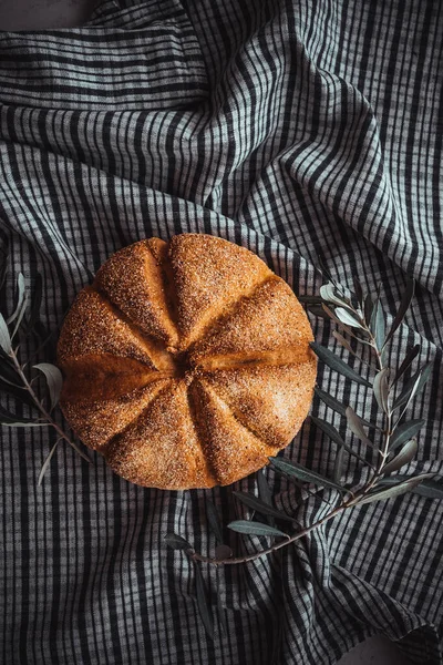 Hausgemachtes Frisches Brot Aus Dem Ofen Köstliche Kruste — Stockfoto