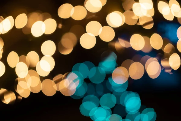 Odaklanamayan Tatil Işıklarının Bulanık Işıkları Bokeh Işıkları Noel Arkaplanı — Stok fotoğraf