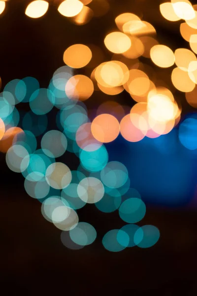 Odaklanamayan Tatil Işıklarının Bulanık Işıkları Bokeh Işıkları Noel Arkaplanı — Stok fotoğraf