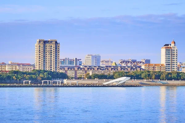 Russian Chinese Border Amur River View Embankment City Blagoveshchensk Russia — Stock Photo, Image