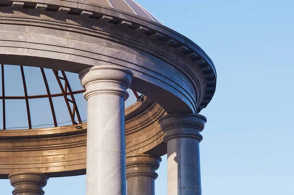 Dome Marble Rotunda Made Transparent Glass Sunlight Dawn Details Architecture — Stock Photo, Image