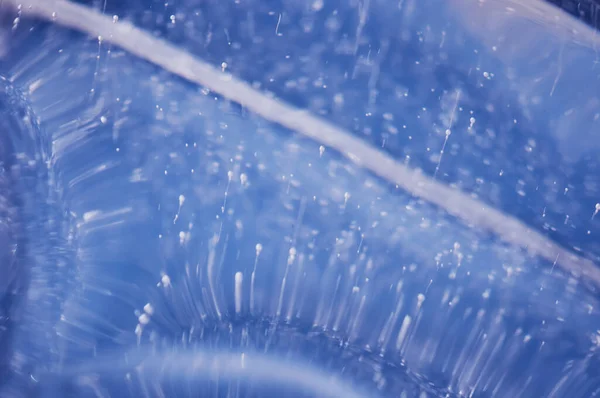 Bolhas Que Sobem Fundo Congelaram Gelo Azul Transparente Padrão Gelo — Fotografia de Stock