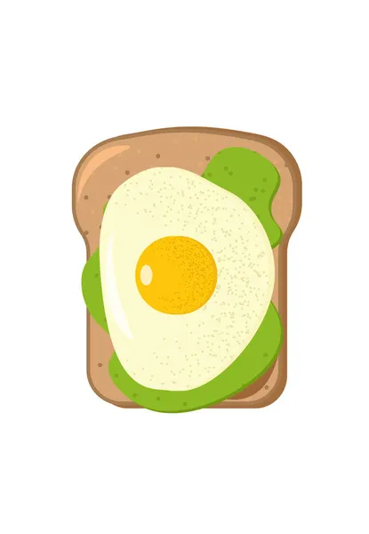 Skål för avokado. Friska hälsosam frukost med grön avokado toast och ägg — Stock vektor