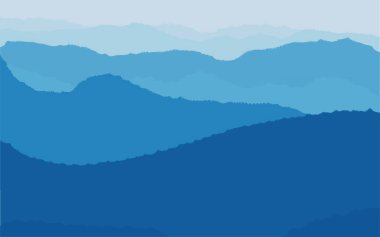 Koyu mavi bir dağ manzarasının vektör çizimi