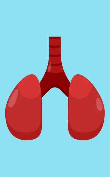 Lungs icon. Colorful illustration of human lungs isolated on blue background. — Stock Vector
