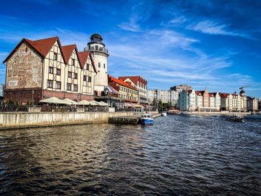 Kaliningrad 'daki balıkçı köyü manzarası