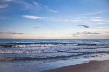 Rimini şehrindeki İtalyan plajı.